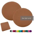 heimtexland Sitzkissen Filz Sitzauflage Stuhlkissen Bankkissen abwaschbar, Filzkissen eckig & rund I Indoor Outdoor I bequem & robust braun Rund | 35 cm x 35 cm