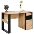 Voleo Schreibtisch, Schwarz, Eiche Artisan, Holzwerkstoff, 1 Schublade(n) Schubladen, rechteckig, eckig, Kufe, 63x76x120 cm, Stauraum, Arbeitszimmer, Schreibtische, Bürotische