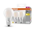 OSRAM 4052899972100  BASE CLASSIC A/LED-Lampe, klassische Kolbenform mit Schraubsockel, 2er-Pack, Plastik, 7.2 W, E27, warm weiß, 10.8 x 6 x 6 cm