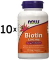 10 x NOW Foods Biotin, 5000mcg - 120 vcaps (122,21 EUR/kg)