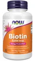 NOW FOODS Biotin 5000mcg - 120 Veg. Kapseln Vegane Caps Haar Haut Nägel