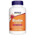 NOW FOODS Biotin 5000mcg - 120 Veg. Kapseln Vegane Caps Haar Haut Nägel