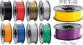 PETG Filament 3D Drucker 1,75mm / 10x 1kg Rolle 10 Farben für 3D Printer oder Stift 10er Set ( 10Kg )