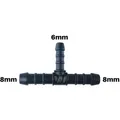 WamSter® T Schlauchverbinder Pipe Connector reduziert 8mm 8mm 6mm Durchmesser