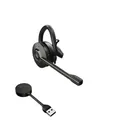 Jabra Engage 55 Schnurloses, Convertibles Headset mit EarHook, Kopf- und Nackenbügel und Link 400 USB-A DECT-Adapter - Mikrofon mit Geräuschunterdrückung - Für MS Teams Zertifiziert - Schwarz