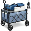 Sekey Bollerwagen, Faltbarer Handwagen 4 Räder, 80KG / 60L, Blau