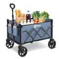 Sekey Bollerwagen Faltbar Klein 80KG, Handwagen Klappbar, Faltbarer Einkaufswagen Campingwagen mit Höhenverstellbarem Griff, Leicht & Platzsparend & Stabil, Mini 4029, Blau