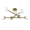 MasterLED Bali-12 Gold Deckenleuchte 6-flammig E27 Glas-Kugeln Modern Wohnzimmer