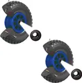 2x Sackkarrenrad PolyurethanRad 260x85 mm 3.00-4 75 mm zentrierte Nabe Ø 20 mm blau Vollgummi Bollerwagen