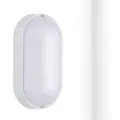 Oktaplex lighting Kellerlampe LED mit Durchgangsverdrahtung 9W 4000K Neutralweiß 800lm IP65 Kellerleuchte Base Oval DV Feuchtraumleuchte Weiß