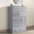 Sideboard Kenji 5 Schubladen Hochglanz Grau