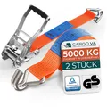 Schwerlast 5000kg Ratschengurte 6m - TÜV/GS & DIN Geprüft - Spanngurte mit Ratsche und Haken - QR Label Anleitung - Sicher & Robust [2er Set]