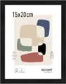 accent by nielsen Bilderrahmen, 15 x 20 cm, Holz, Schwarz, Fotorahmen zum Auftstellen und Aufhängen im Hoch- & Querformat, Echtglas, Zoom