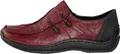 Rieker Damen Echtleder Slipper rot kombi, Damen:37 EU