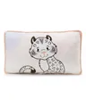 NICI Kuscheltier Kissen Schneeleopard Eleni Snowbell 43x25cm - weiß - Flauschiges Kuschelkissen für Kinder und Erwachsene, Plüschkissen ideal für Zuhause, Kindergarten oder unterwegs - 62445