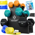 KESSER® Hantel-Set, 3 Paar, 1kg - 5kg, 12kg oder 18kg kurzhanteln mit Ständer Aufbewahrung, Fitnessstudio, Krafttraining, Hantelset rutschfeste Neopren,