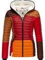 Navahoo Damen Übergangsjacke Colorblocking leichte Steppjacke mit Kapuze Multikulti Multicolour Autumn Leaves Gr. XS