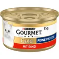 Katzenfutter Rind 12x85g Gourmet Gold Feine Pastete Nassfutter Packung