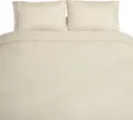 Bettwäsche 200 x 220 cm mit 2 Kissenbezüge 50 x 70 cm - 4-teilig für 2 Personen Creme
