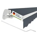 empasa manuelle Gelenkarmmarkise Markise 'Start' Sonnenmarkise Sonnenschutz mit weißem Aluminium Rahmen, komplett vormontiert, Farbe:anthrazit, Größe:2.5 x 2 m