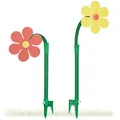 Relaxdays Sprinkler Blume, Kinder, 2er Set, Garten, 6 M Reichweite, 360°, Spritzblume, Hxbxt: 105 X 28 X 28 Cm, Rot/gelb