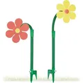 Relaxdays Sprinkler Blume, Kinder, 2er Set, Garten, 6 m Reichweite, 360°, Spritzblume, HxBxT: 105 x 28 x 28 cm, rot/gelb - Grün/Rot/Gelb
