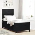 vidaXL LED Boxspringbett mit Matratze Schwarz 80x200 cm Samt