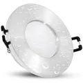 linovum ISASO Einbauleuchte IP65 Bad in Alu - Deckenbeleuchtung led rund flach mit Dimmen ohne Dimmer fourSTEP LED GU10 5W warmweiß