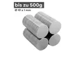MaajeeKuto Magnet Neodym Scheibenmagnet 10x1mm N38 Supermagnet Ni-Cu-Ni 500g Haftkraft (1-St)