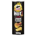 Pringles HOT Cheese & Chilli Flavour (8 x 160 g) – der unwiderstehliche Snack-Klassiker in der praktischen Dose – extra scharfe Chips mit Chili-Cheese-Geschmack – Pop. Play. Eat.