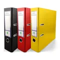 Netuno 3 Stück Ring-Ordner Schwarz Rot Gelb DIN A4 Ekobox 2-Ring-Mechanik 8cm Ringbuch a4 2 Ringe Plastikordner bunt Ordner Schule Büro Studium Dokumentenordner Pappordner office folder