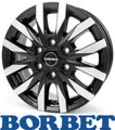 4x Borbet CW6 7,5X18 6/130 ET47 Black Polished matt