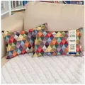 Selfitex Dekokissen mit buntem Muster im 2er Set, 30x50/40x40/50x50 inkl. Füllkissen, hochwertig gewebter Gobelin Kissenbezug mit weichem Füllkissen bunt 30 x 50 cm