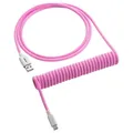 CableMod Classic Coiled Keyboard Cable USB-C zu USB Typ A, Strawberry Cream - 150cm