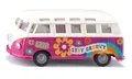 Siku 2364, VW T1 Bus Samba, Spielzeug-Auto, 1:50, Spielzeug-Auto für Kinder, Metall/Kunststoff, Rot/Weiß, Türen zum Öffnen, Anhängerkupplung, Originalgetreue Räder