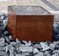 Brunnenquader 60/60/60 cm Roststahl Cortenstahl Gartenbrunnen Quader Würfel