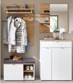 freiraum Garderoben-Set Bari, (4-teilig), (4-teilig) weiss matt / Eiche - 158x200x38cm (BxHxT)