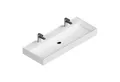 Aqua Bagno Waschbecken Doppwaschbecken 120cm weiß eckig Wandmontage Möbelwaschtisch