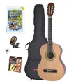 Voggy’s Kindergitarren-Set ¾ - Gitarre für Kinder ab 8 Jahren im Komplettset mit Zubehör auch geeignet für Anfänger, natur