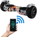 ROBWAY X2 Hoverboard | 700 Watt - 8,5 Zoll - 15 km/h - App - Bluetooth - LEDs - Für Erwachsene & Kinder - Self-Balance - Bis 120 Kg (Metro Camo) - Grau