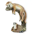 colourliving Erdmännchen Figur chillend und grabend Erdmännchen Gartenfigur Frettchen Deko Erdmännchen Gartendeko (chillend)
