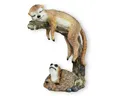 colourliving Dekofigur Erdmännchen Figur chillend Erdmännchen Gartenfigur Frettchen Deko, handbemalt, detailreich, dekorativ