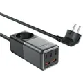 Acefast Z2 GaN 75W PD-Tischladegerät 3x USB-C 2x USB-A - Schwarz und Grau