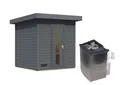 Karibu Saunahaus 38mm Melo 2 Ofen 9 kW integr. Strg terragrau