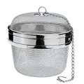 Küchenprofi Gewürzkugel Edelstahl, Teesieb / Gewürzsieb für losen Tee und Gewürze wie Pfeffer, Chili, Zimt und mehr, Gewürzsieb zum Mitkochen, Tee Ei, 10,5 cm, Silber