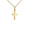 JEVELION 750 Gold kleiner Kreuzanhänger Goldkreuz für Damen und Kinder Kettenanhänger 18 Karat Gelbgold