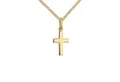 JEVELION Kreuzkette Kleiner Kreuzanhänger 750 Gold Taufkreuz - Made in Germany (Goldkreuz, für Damen und Kinder), Mit Kette vergoldet- Länge wählbar 36 - 70 cm oder ohne Kette.