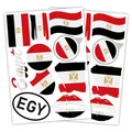 Finest Folia 2er Set DIN A4 Länderaufkleber Fahne Aufkleber Länderfahne Flagge für Auto Motorrad Sticker Länderflagge selbstklebend wetterfest R217 (04 Ägypten)