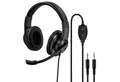Hama Office Over-Ear Headset 2x 3,5mm Stereo Schwarz PC-Headset (Mikrofon, PC Büro Kophörer Mikrofon Mikro Kopfbügel 2m Kabel Fernbedienung)