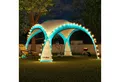 Swing&Harmonie Faltpavillon LED Event Pavillon XXL DomeShelter 450cm, inkl. Solarmodul Designer Gartenzelt mit Beleuchtung Camping Partyzelt
